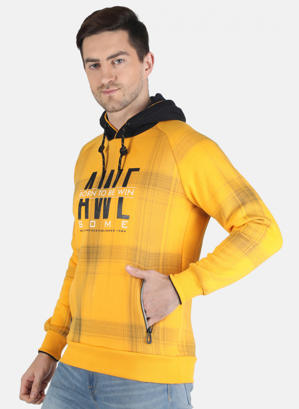 Men Yellow Printed Sweatshirt