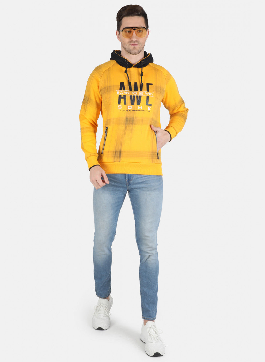 Men Yellow Printed Sweatshirt