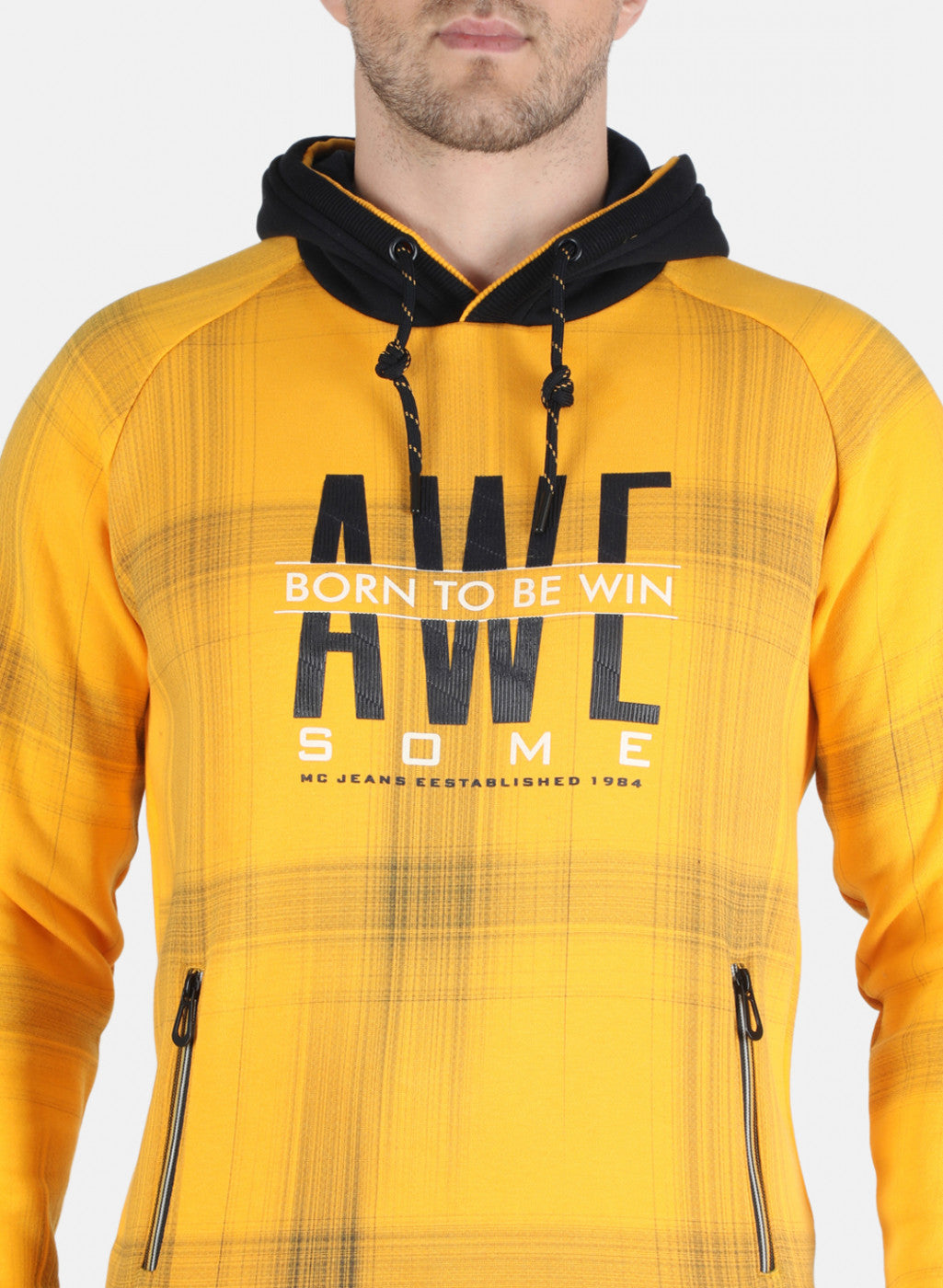 Men Yellow Printed Sweatshirt