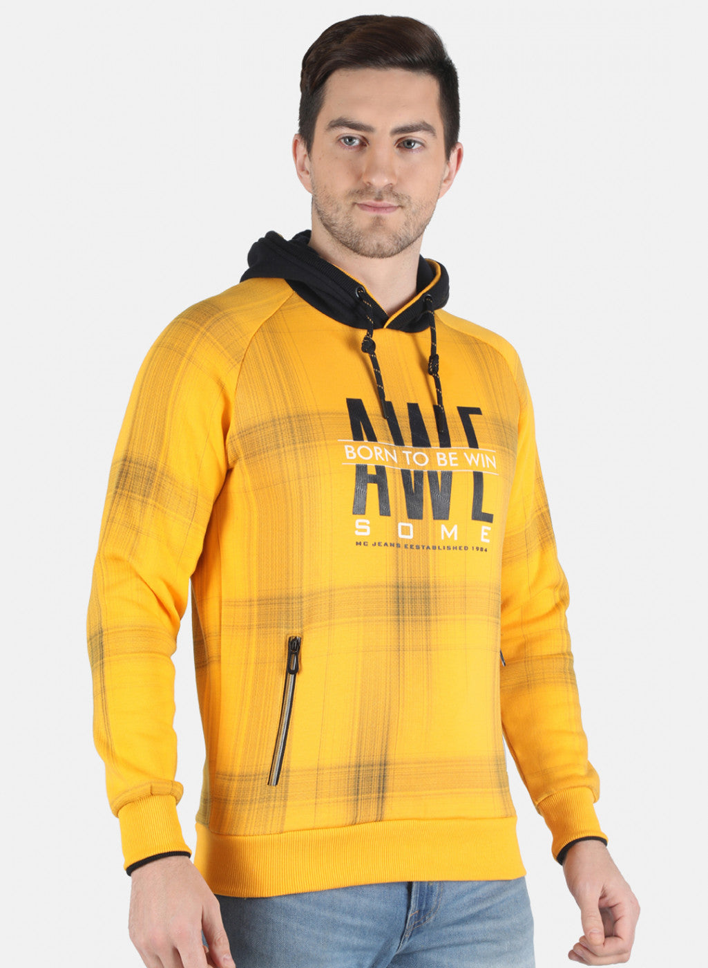 Men Yellow Printed Sweatshirt