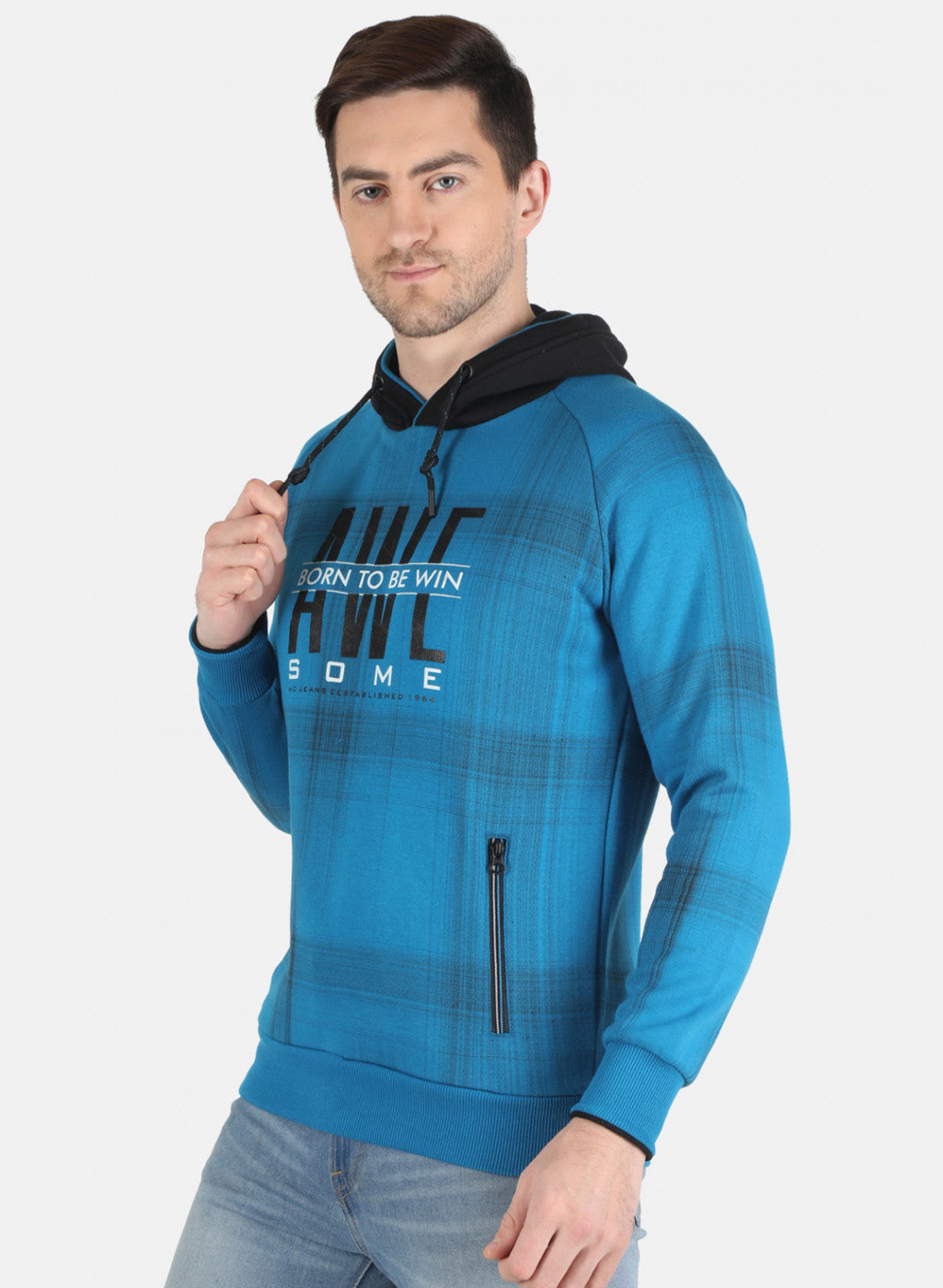 Men Blue Printed Sweatshirt