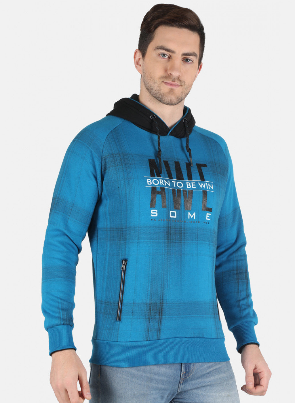 Men Blue Printed Sweatshirt