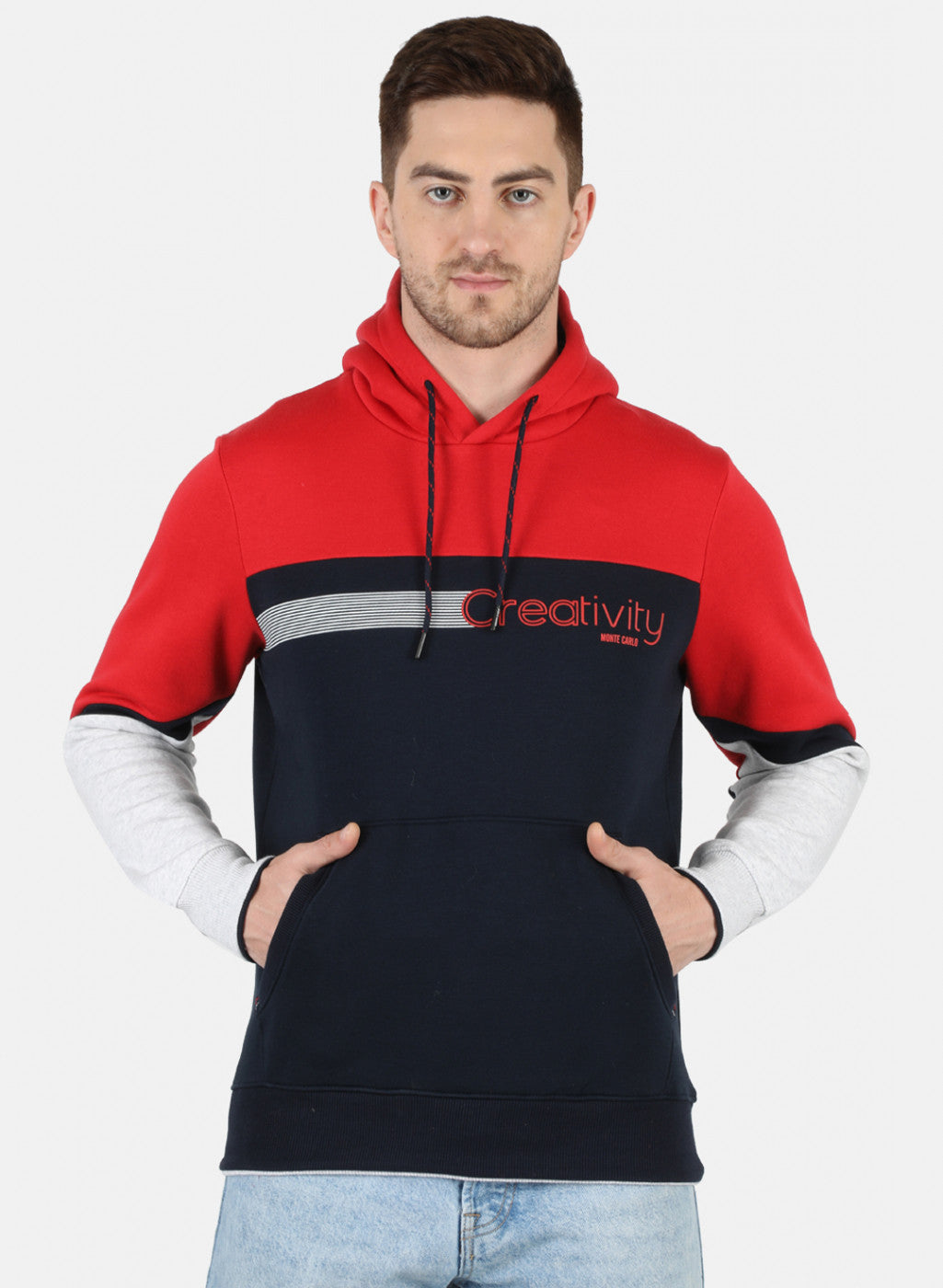 Men Red Printed Sweatshirt