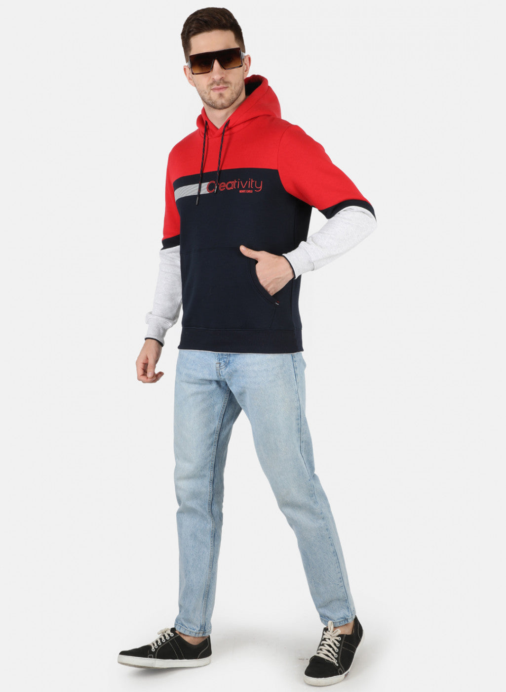 Men Red Printed Sweatshirt