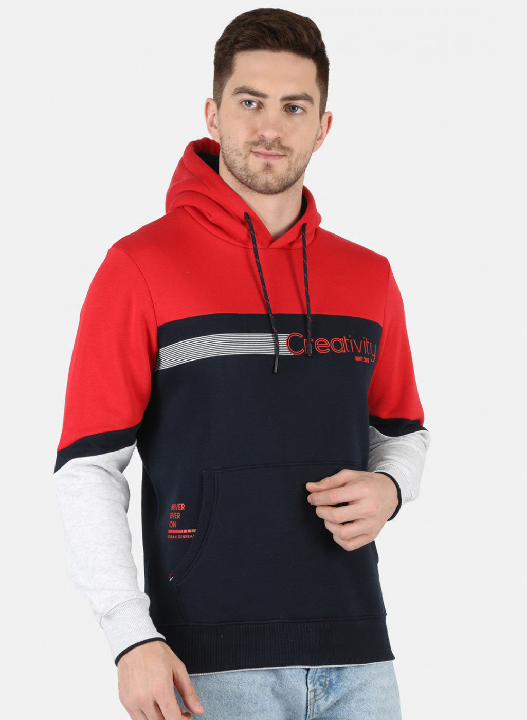 Men Red Printed Sweatshirt