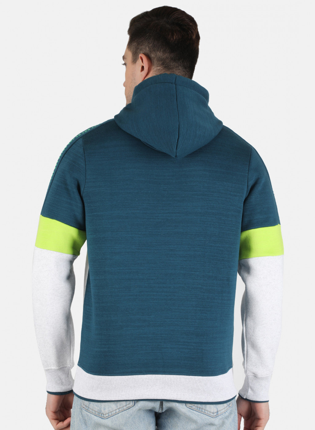 Men Teal Blue Printed Sweatshirt