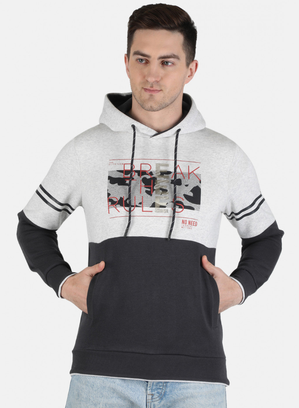 Men Grey Printed Sweatshirt