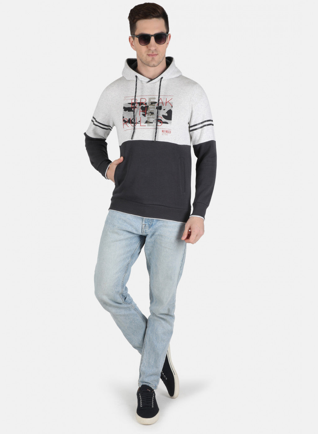 Men Grey Printed Sweatshirt