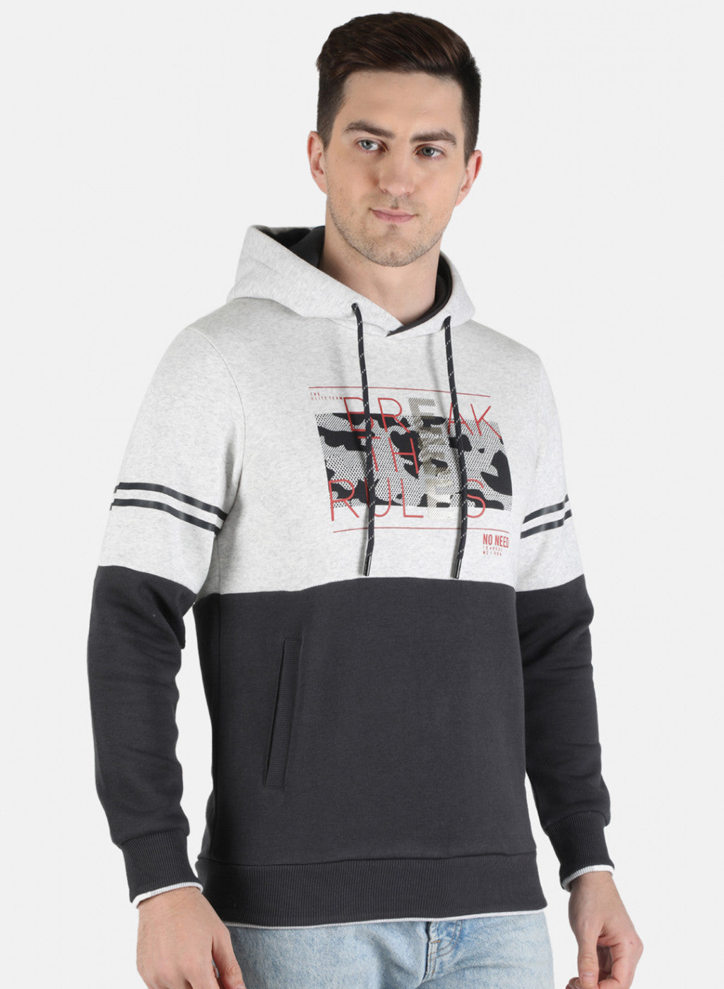 Men Grey Printed Sweatshirt