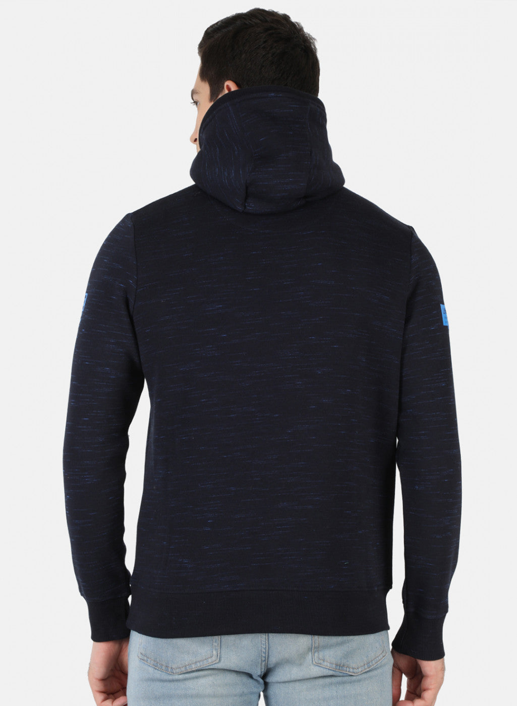 Men NAvy Blue Solid Sweatshirt