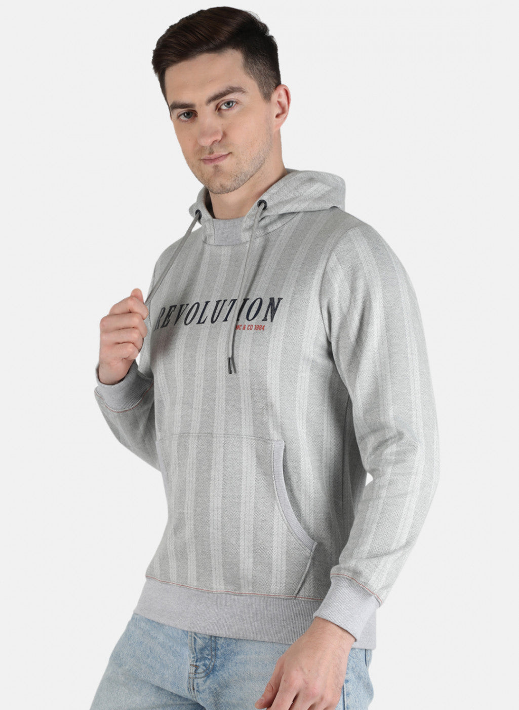 Men Grey Jaquard Sweatshirt