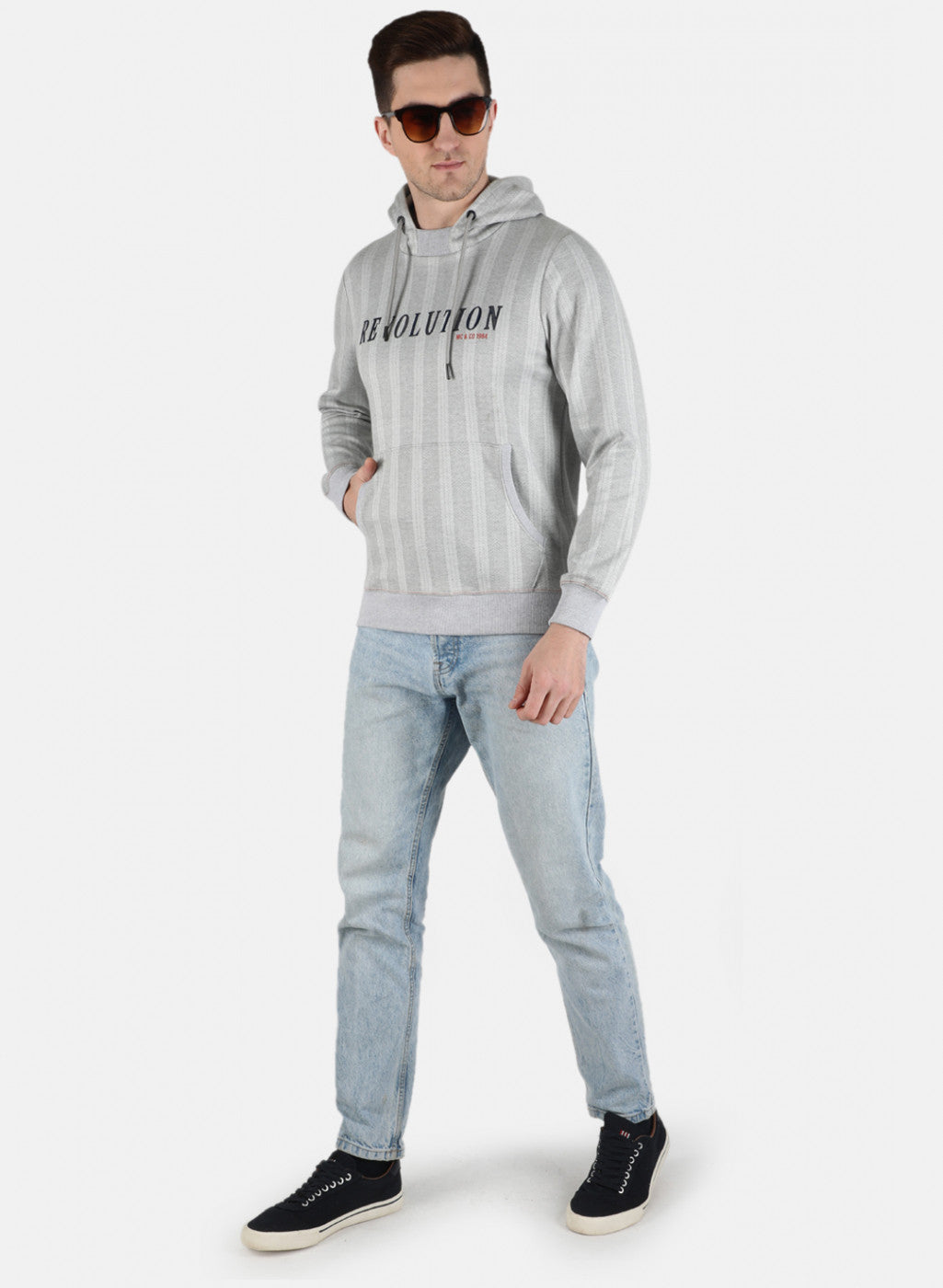 Men Grey Jaquard Sweatshirt