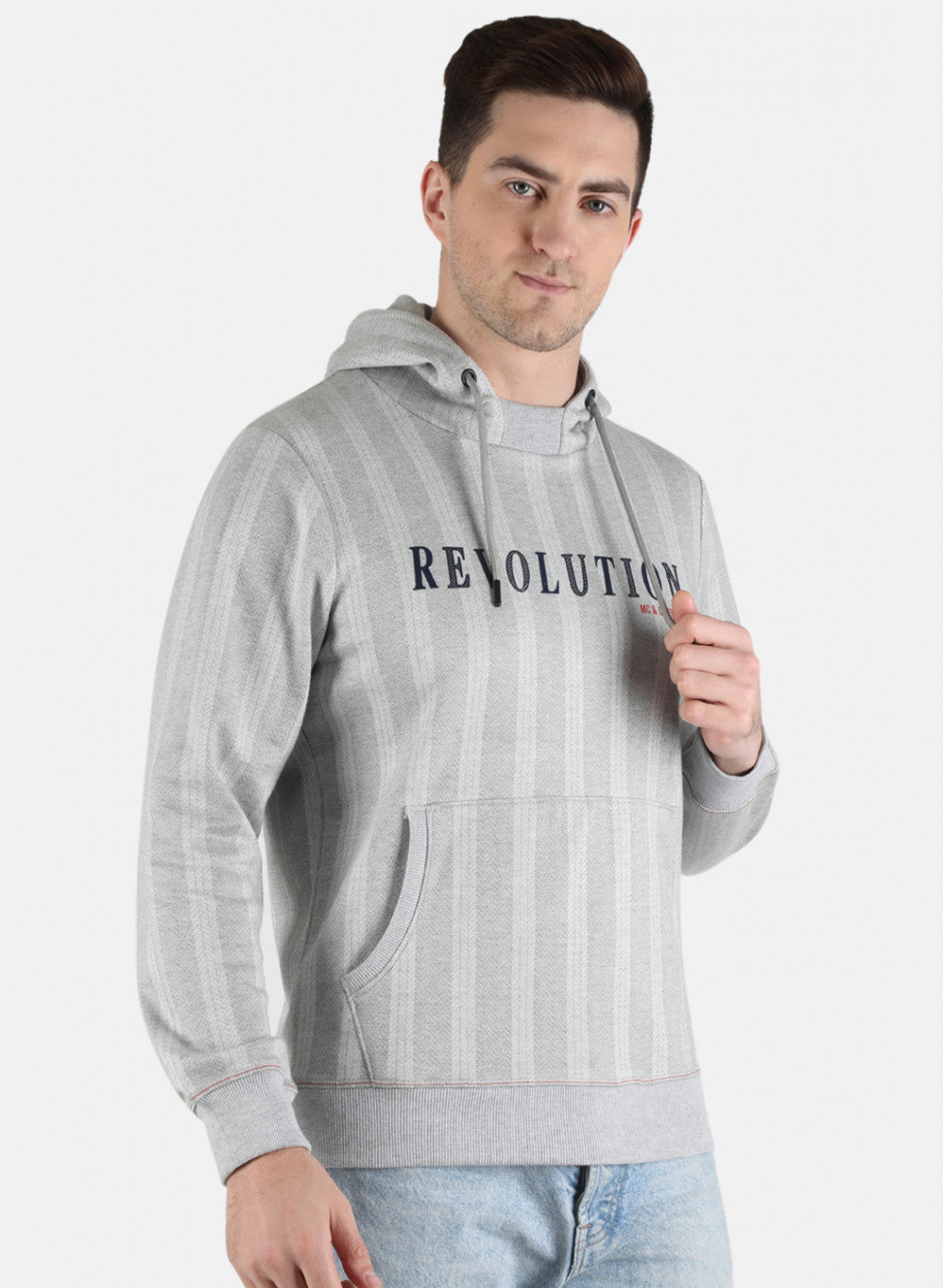 Men Grey Jaquard Sweatshirt