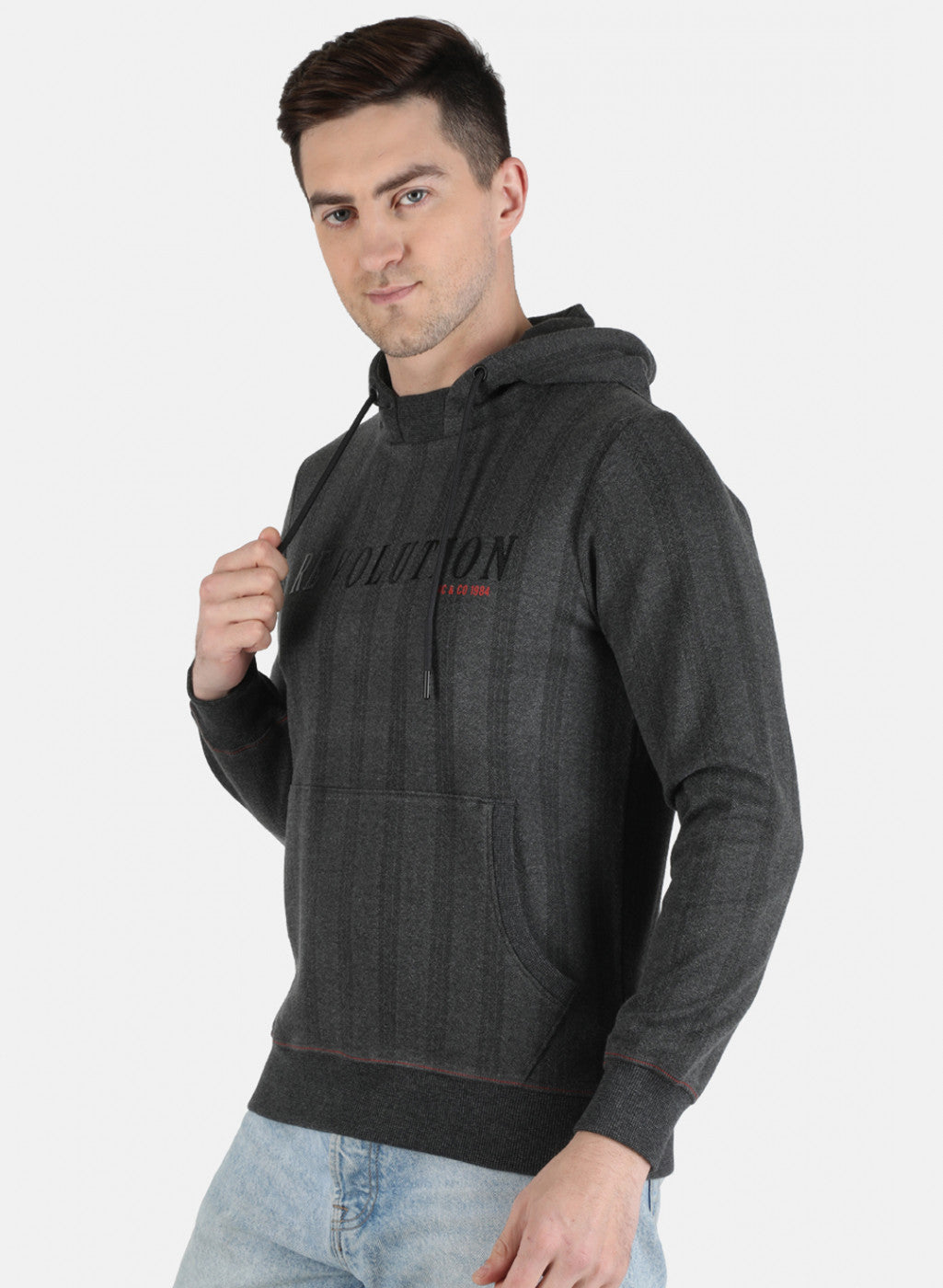 Men Grey Jaquard Sweatshirt