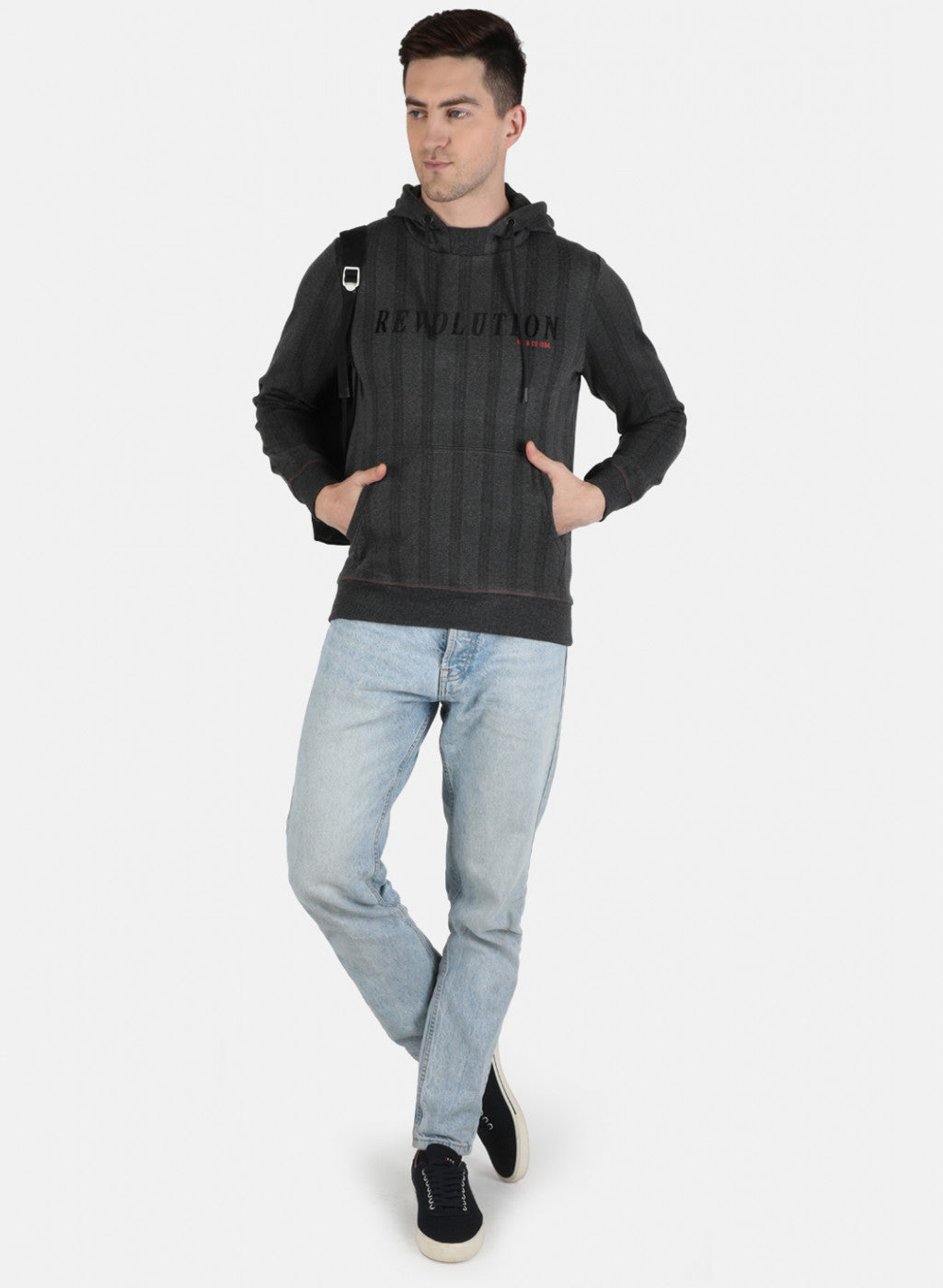 Men Grey Jaquard Sweatshirt