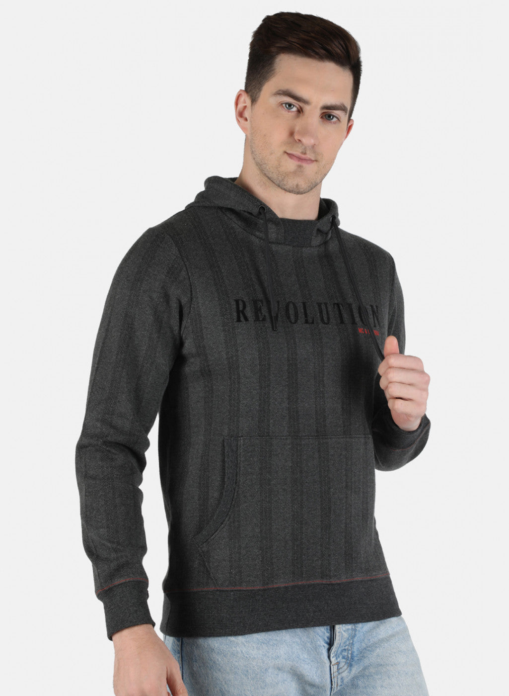 Men Grey Jaquard Sweatshirt