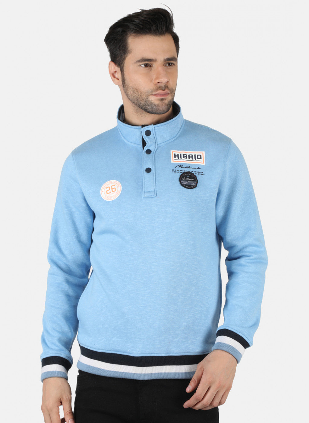 Men Blue Solid Sweatshirt