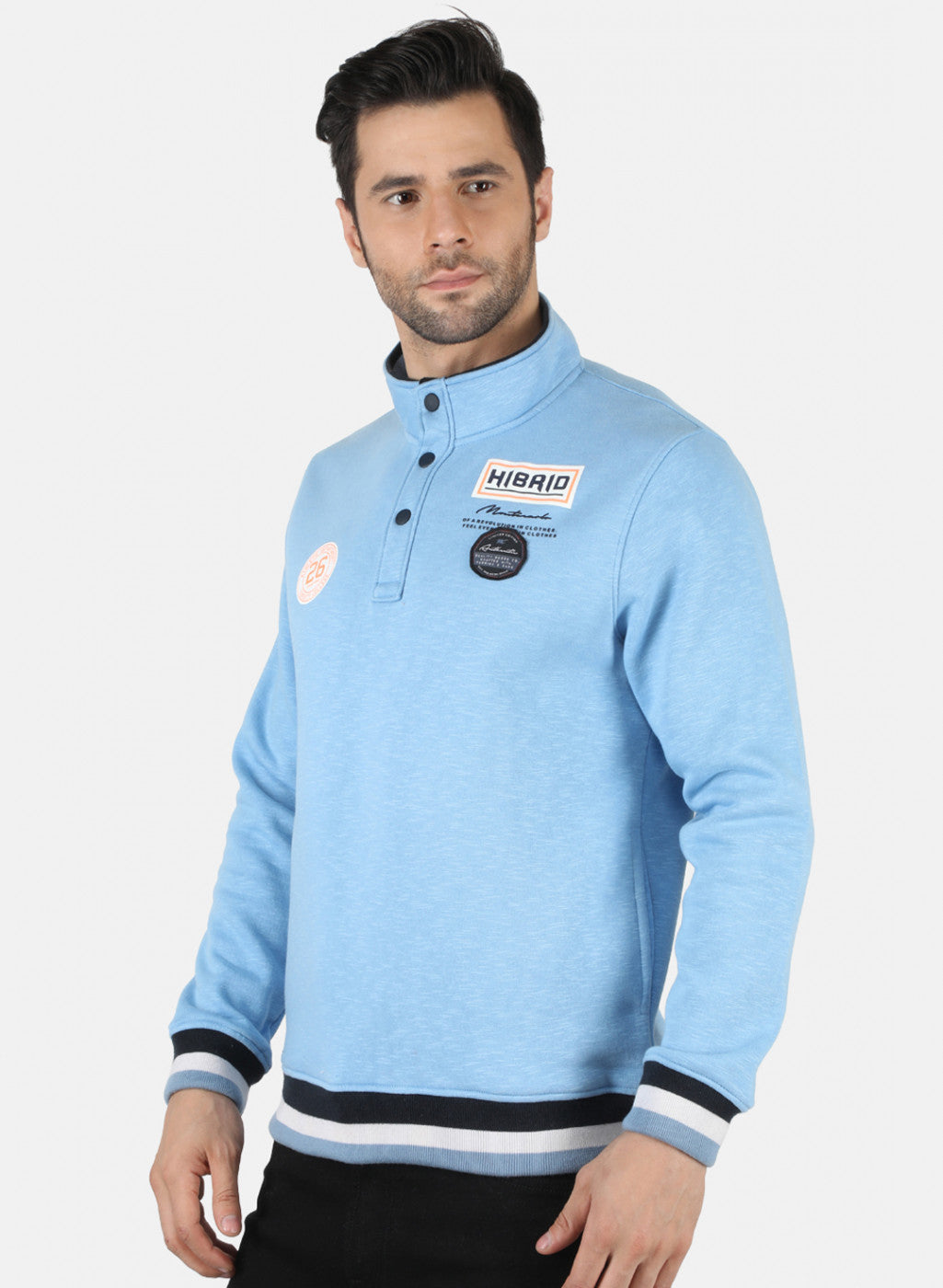 Men Blue Solid Sweatshirt