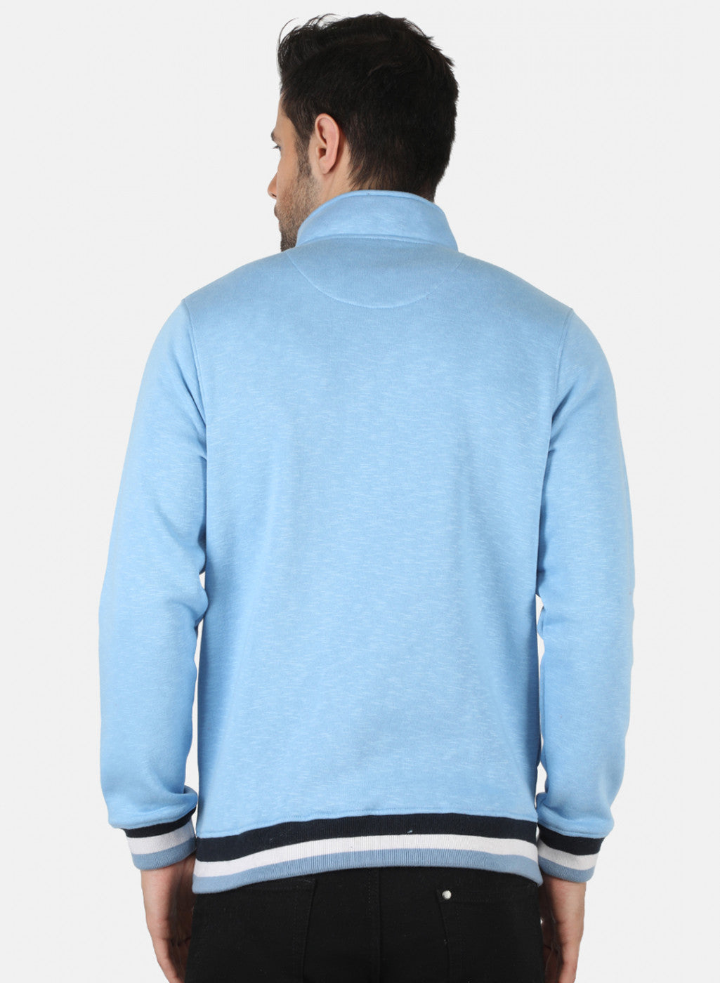 Men Blue Solid Sweatshirt