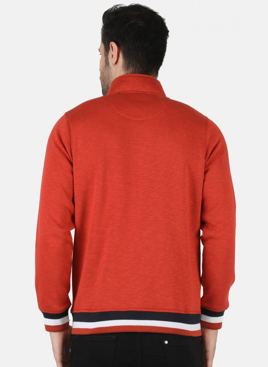 Men Orange Solid Sweatshirt