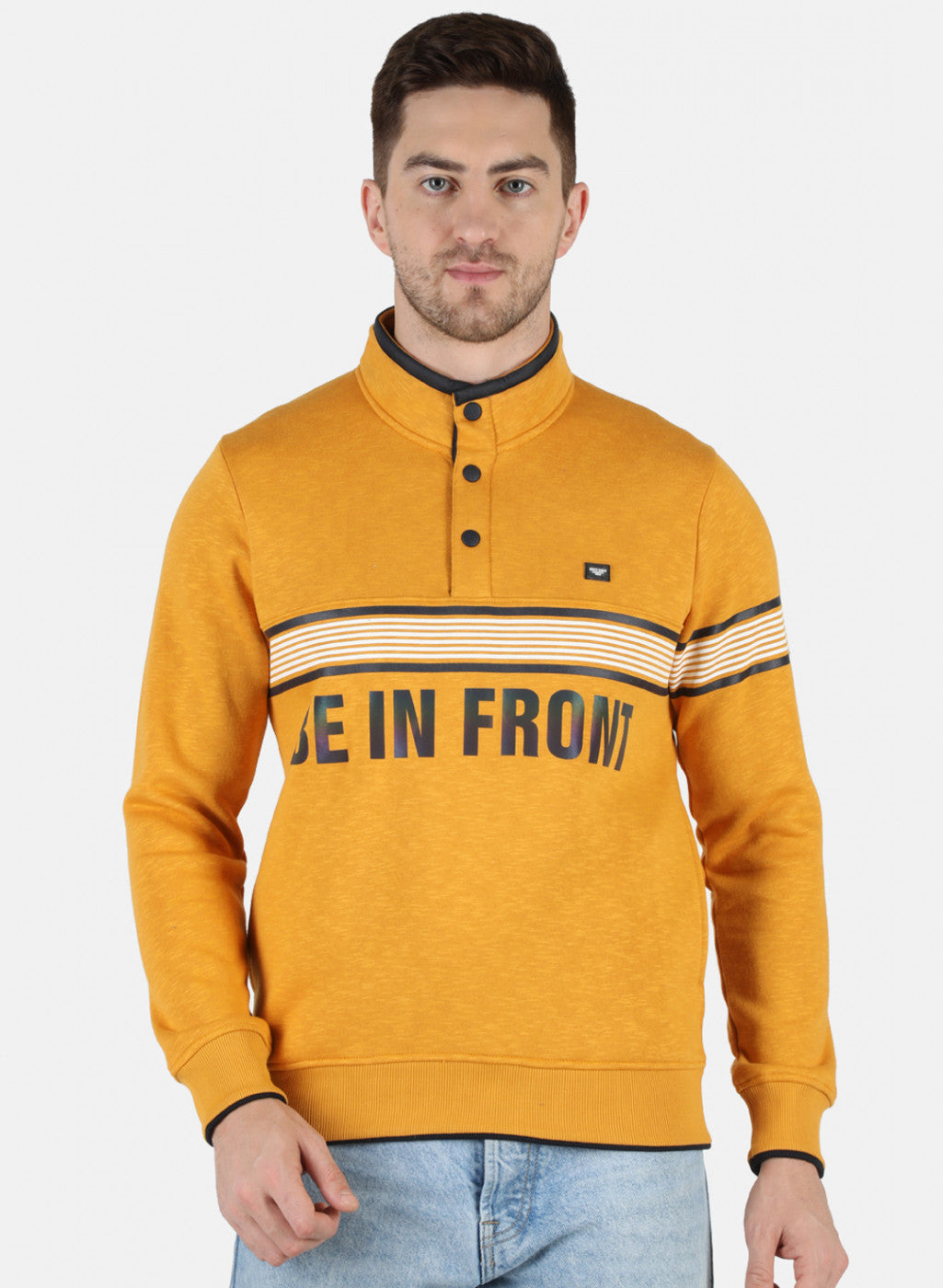 Men Mustard Printed Sweatshirt