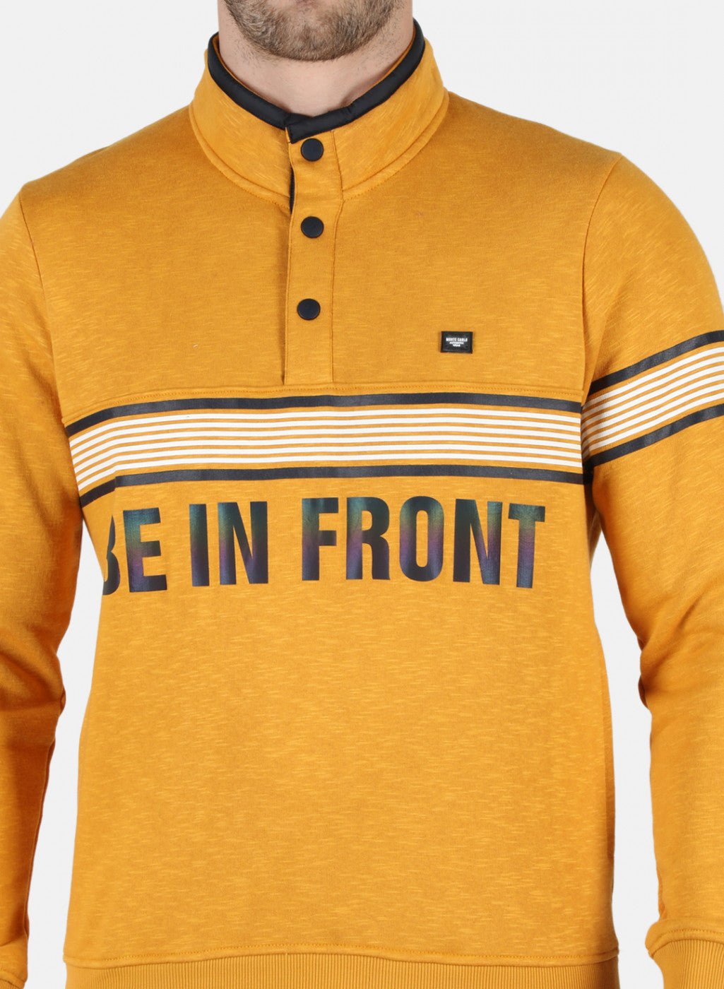 Men Mustard Printed Sweatshirt