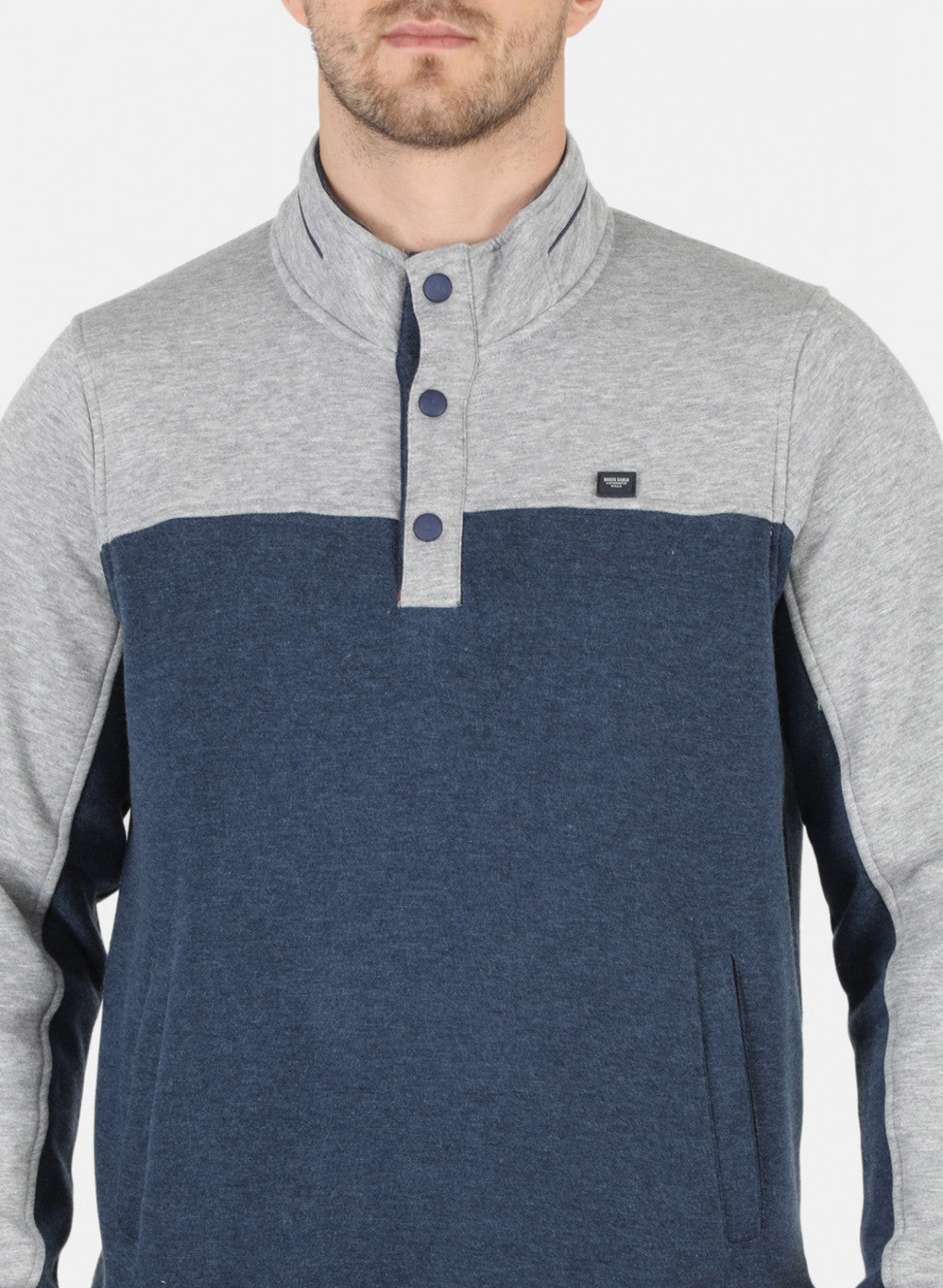 Men Blue Solid Sweatshirt