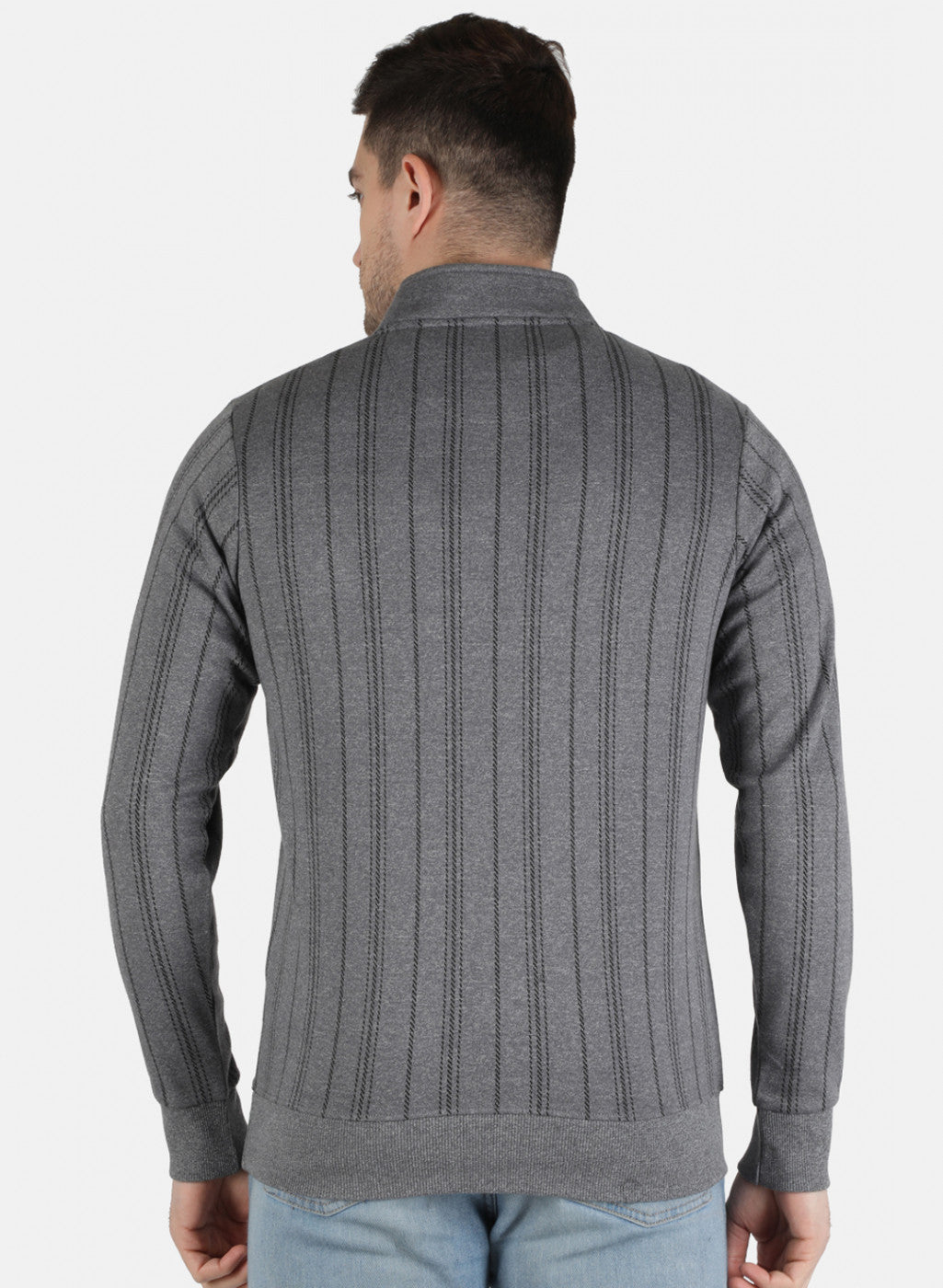 Men Grey Jaquard Sweatshirt