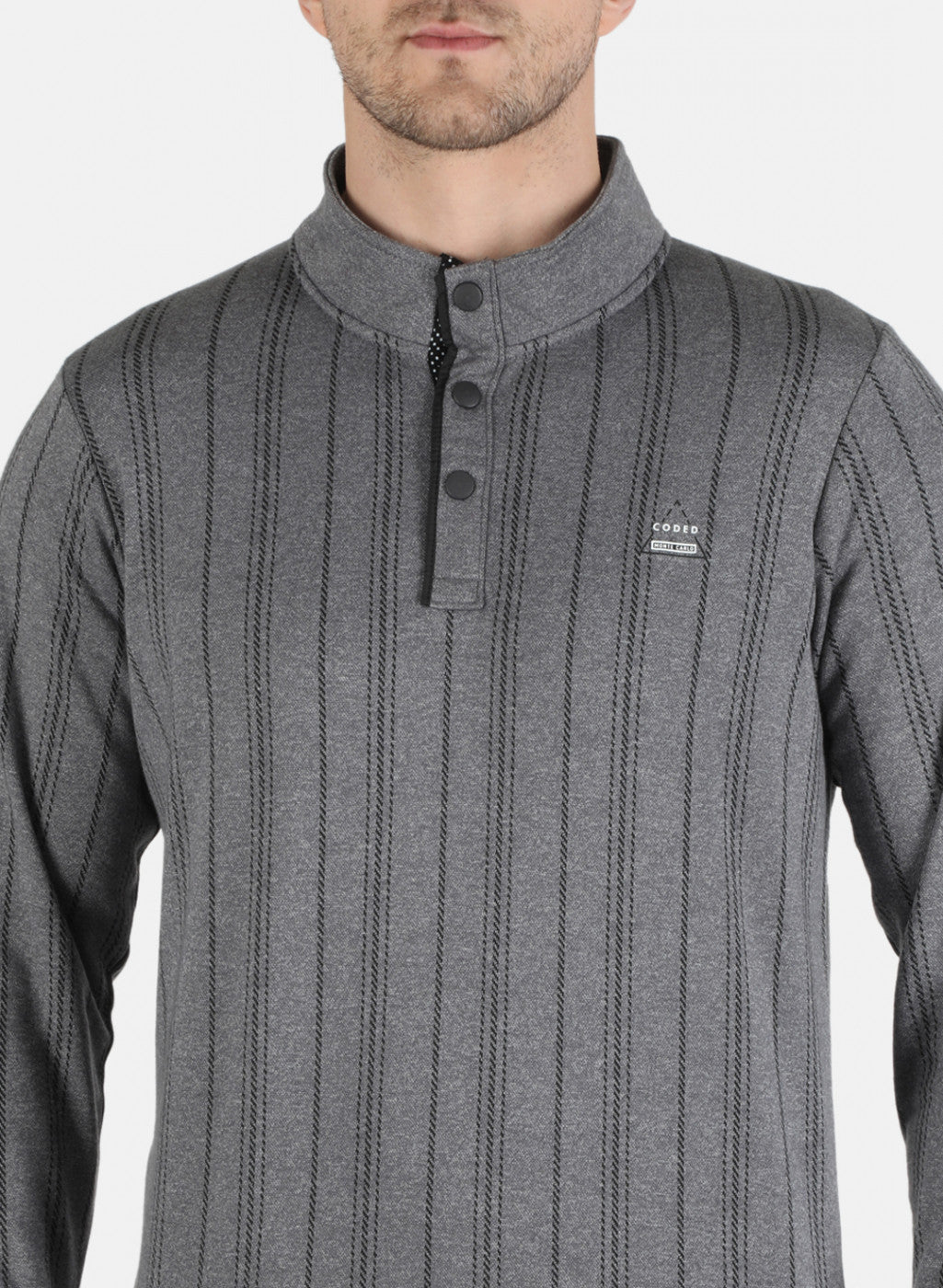 Men Grey Jaquard Sweatshirt