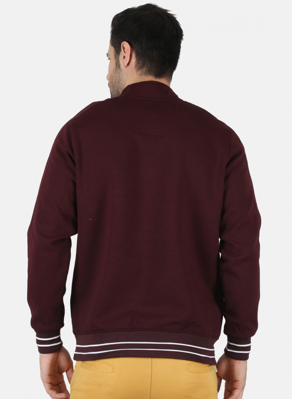 Men Purple Solid Sweatshirt