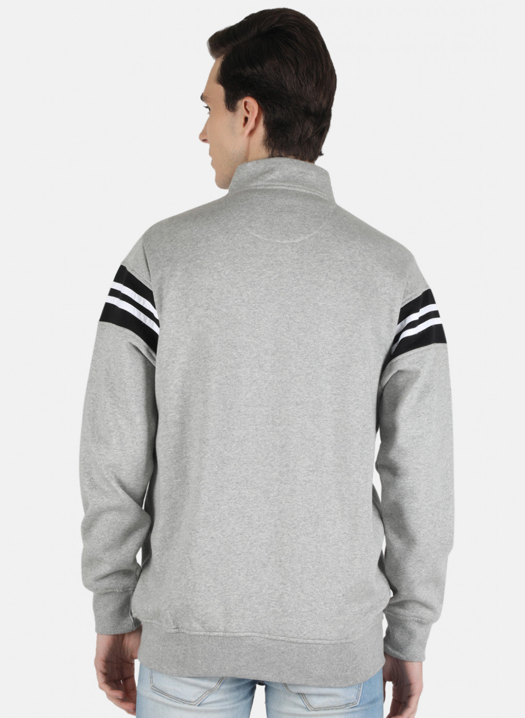 Men Grey Solid Sweatshirt