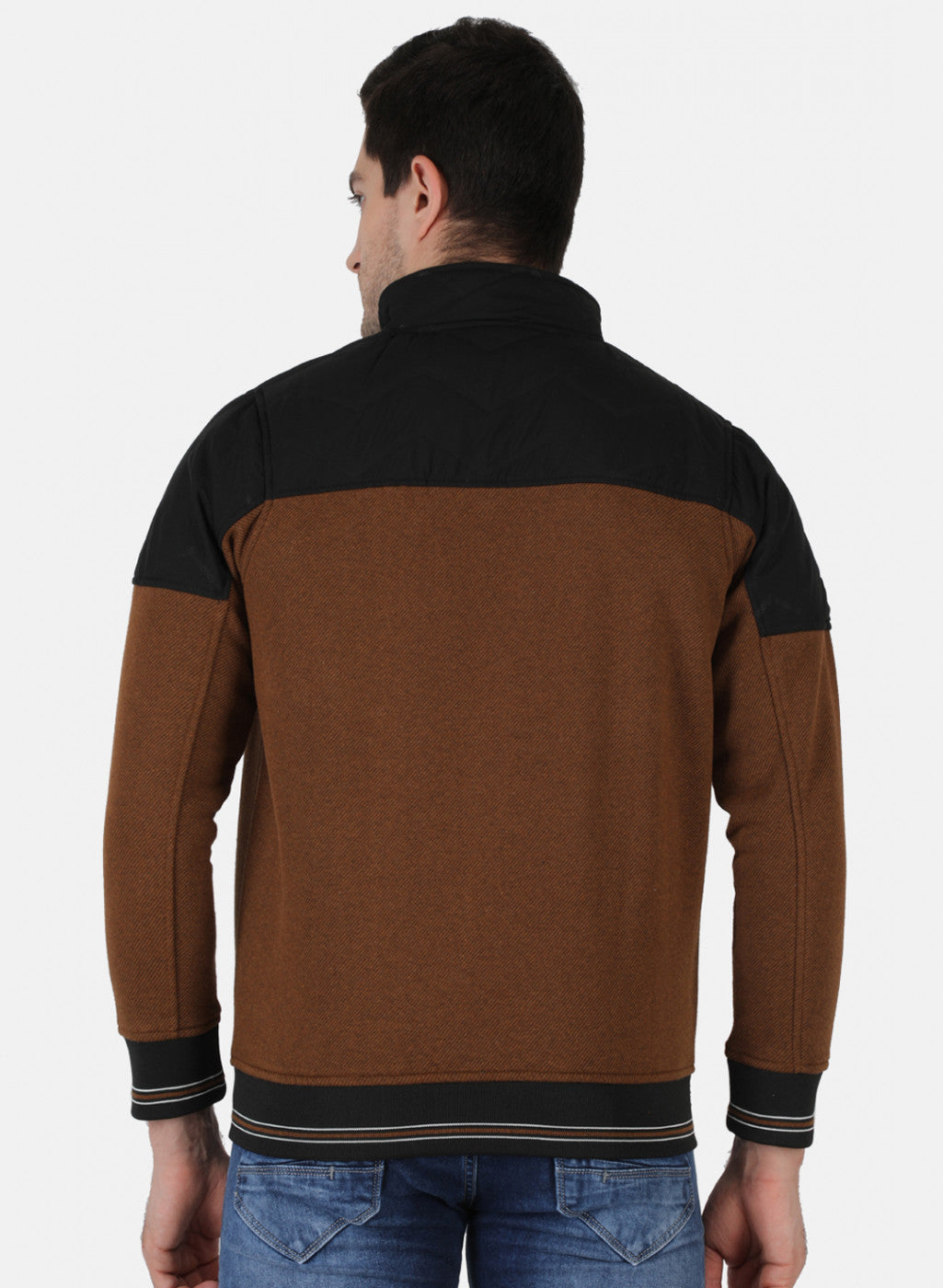 Men Brown Solid Sweatshirt