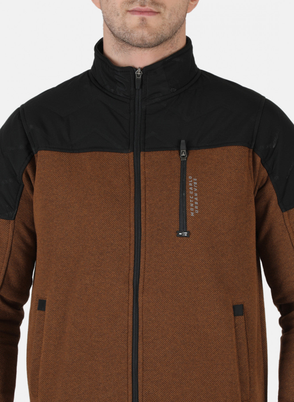 Men Brown Solid Sweatshirt