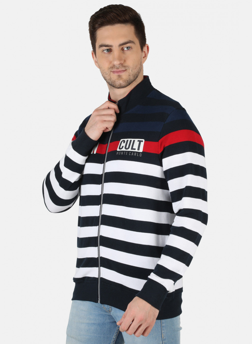 Men Multicolor Stripe Sweatshirt