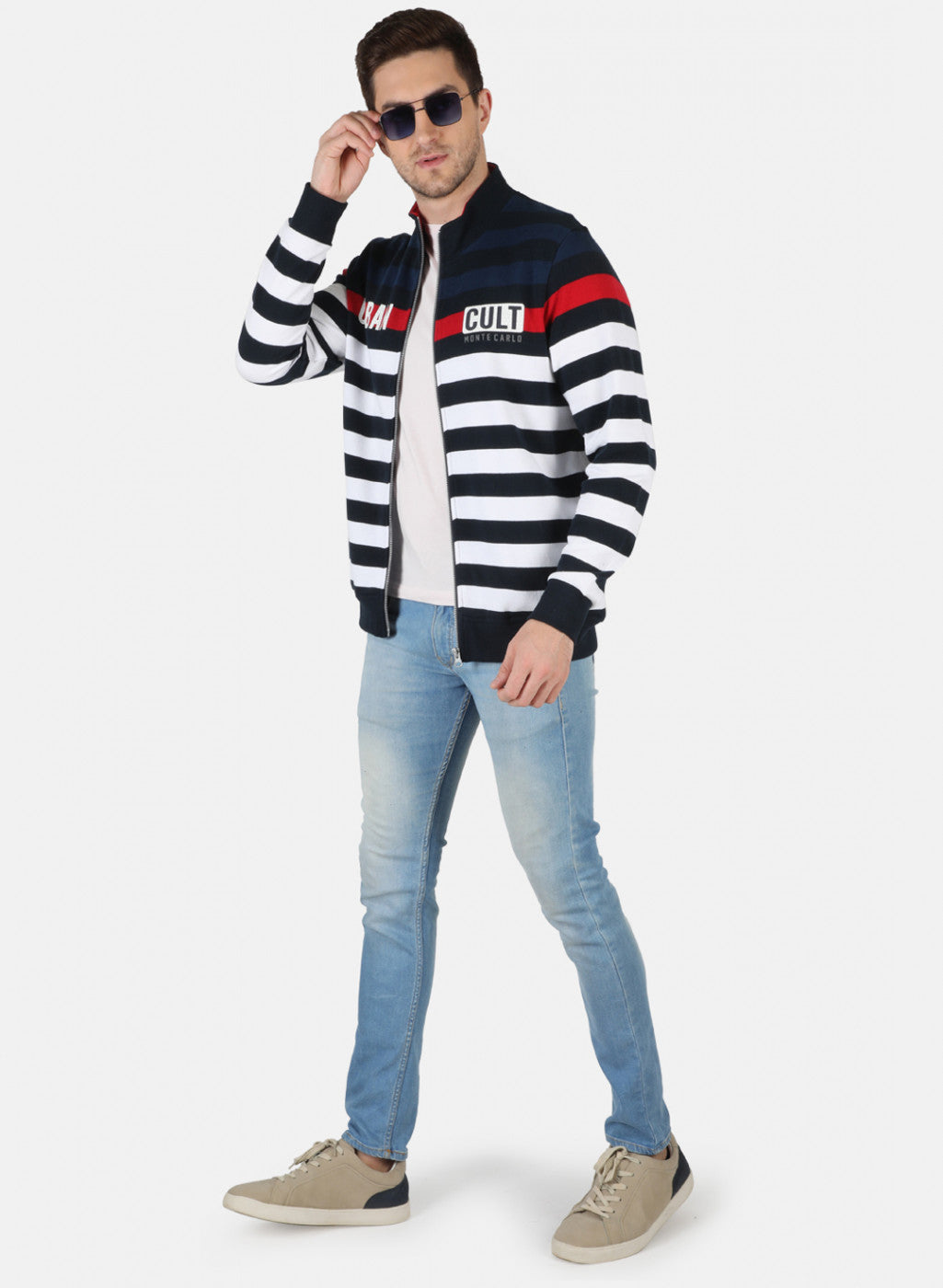 Men Multicolor Stripe Sweatshirt