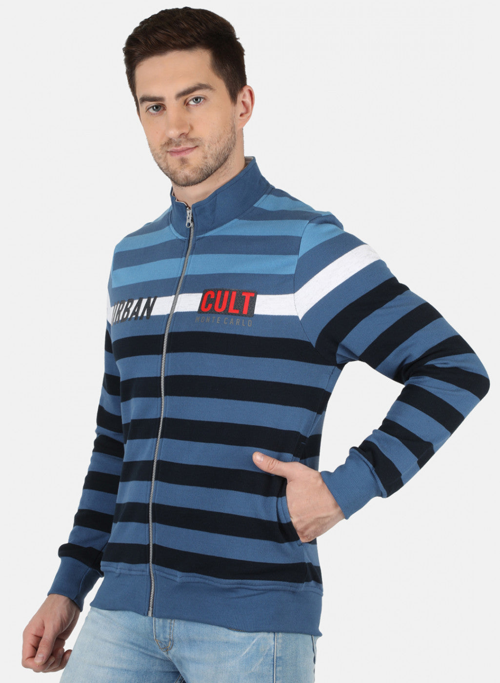 Men Multicolor Stripe Sweatshirt