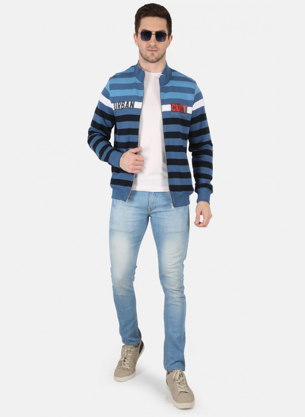 Men Multicolor Stripe Sweatshirt