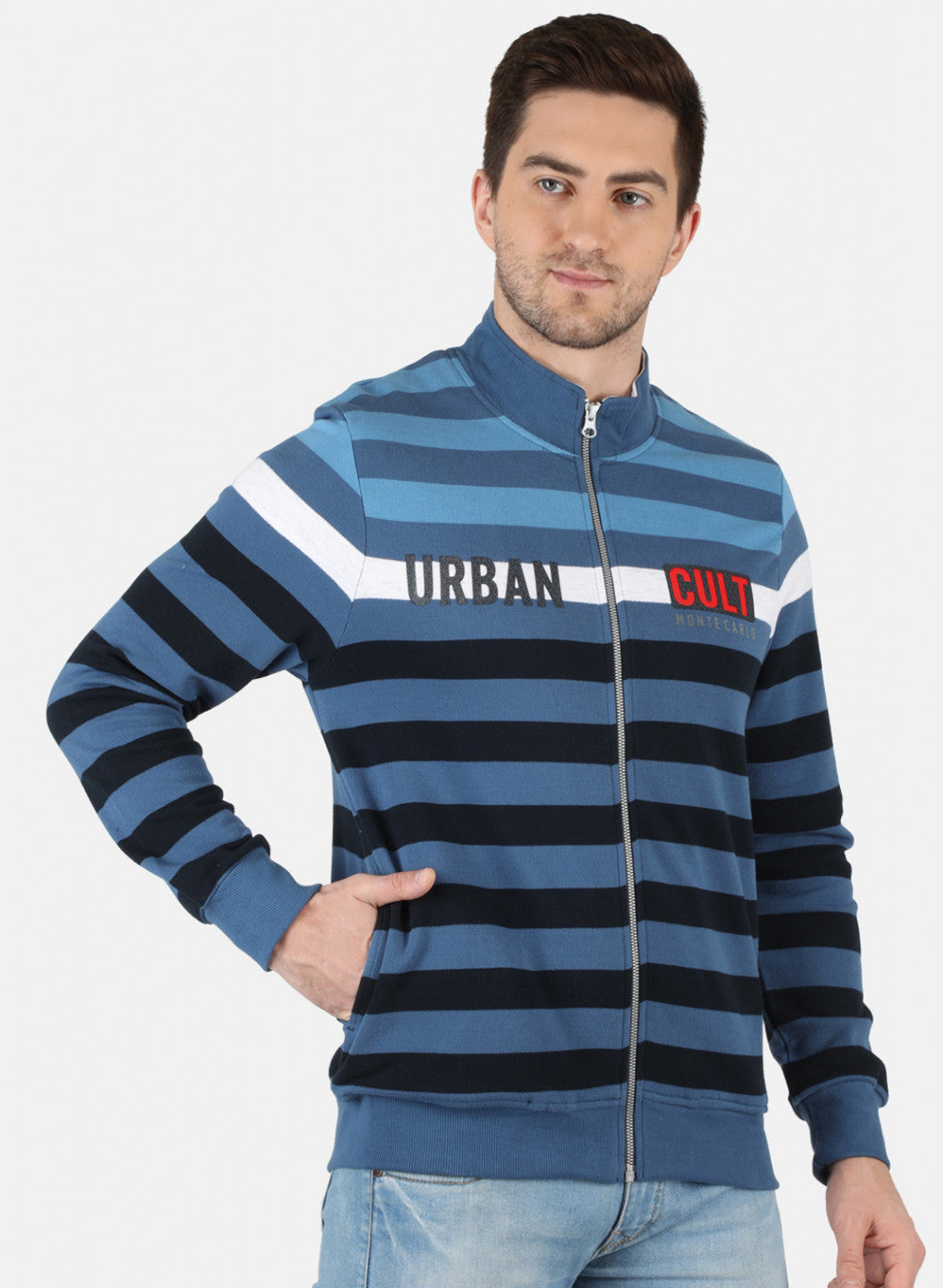 Men Multicolor Stripe Sweatshirt