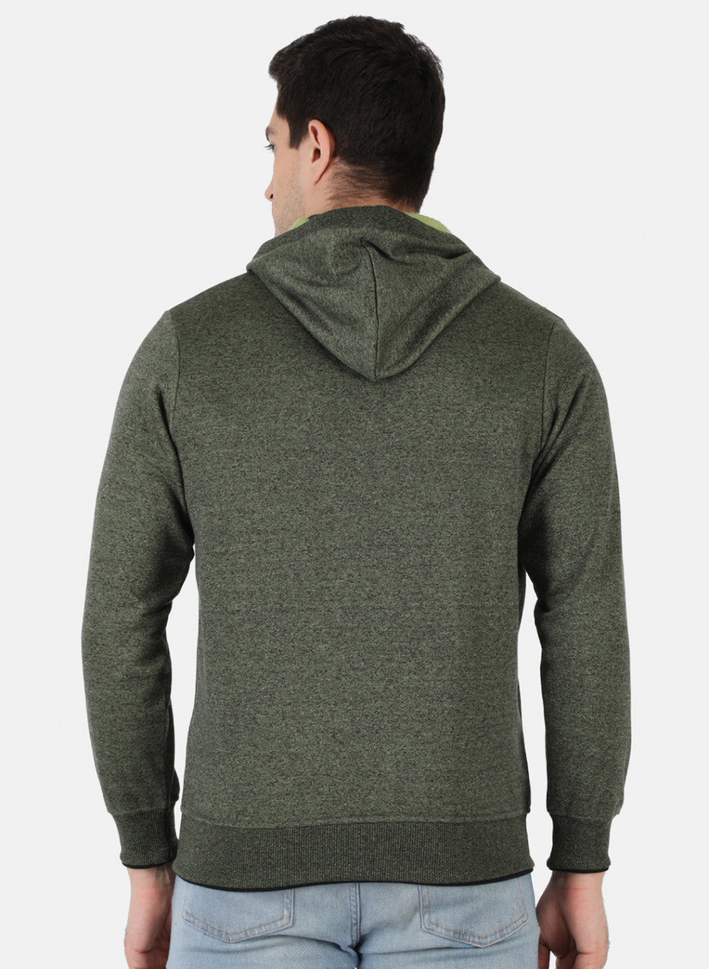 Men Green Solid Sweatshirt