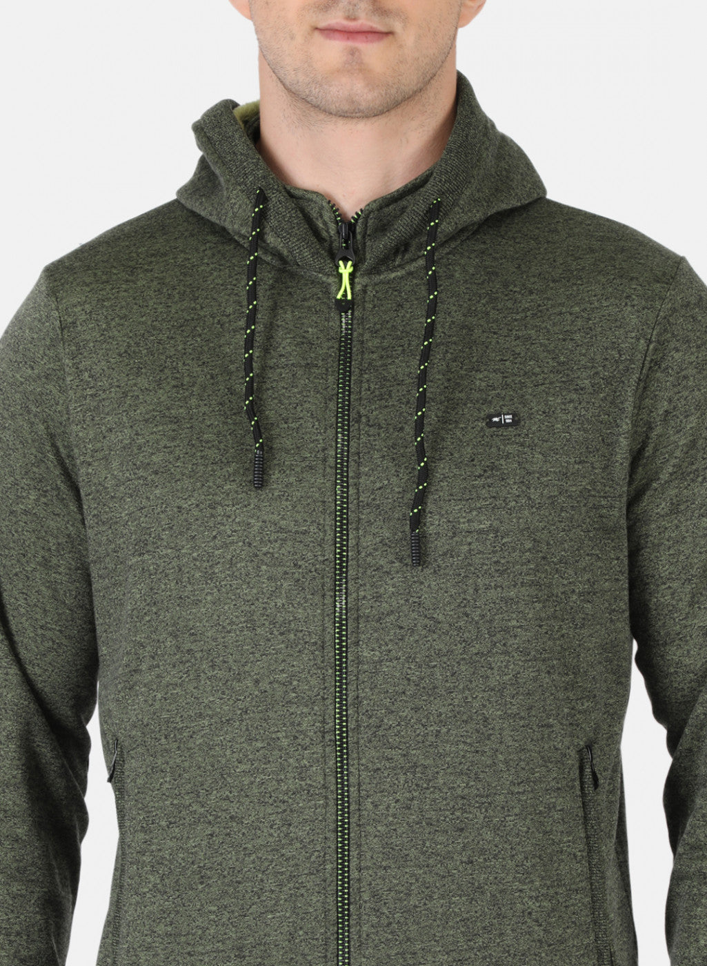 Men Green Solid Sweatshirt