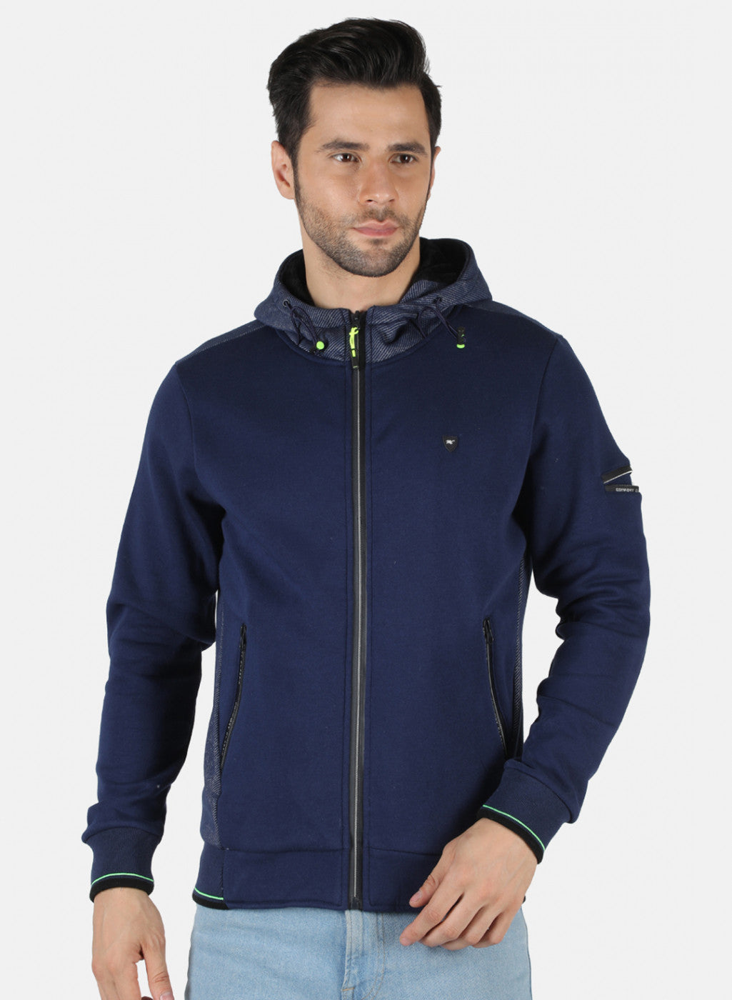 Men Blue Solid Sweatshirt