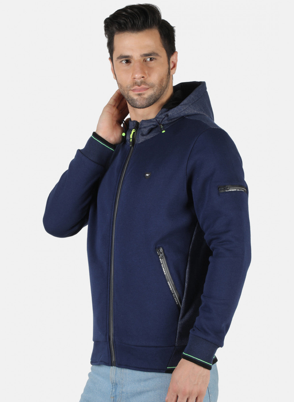 Men Blue Solid Sweatshirt