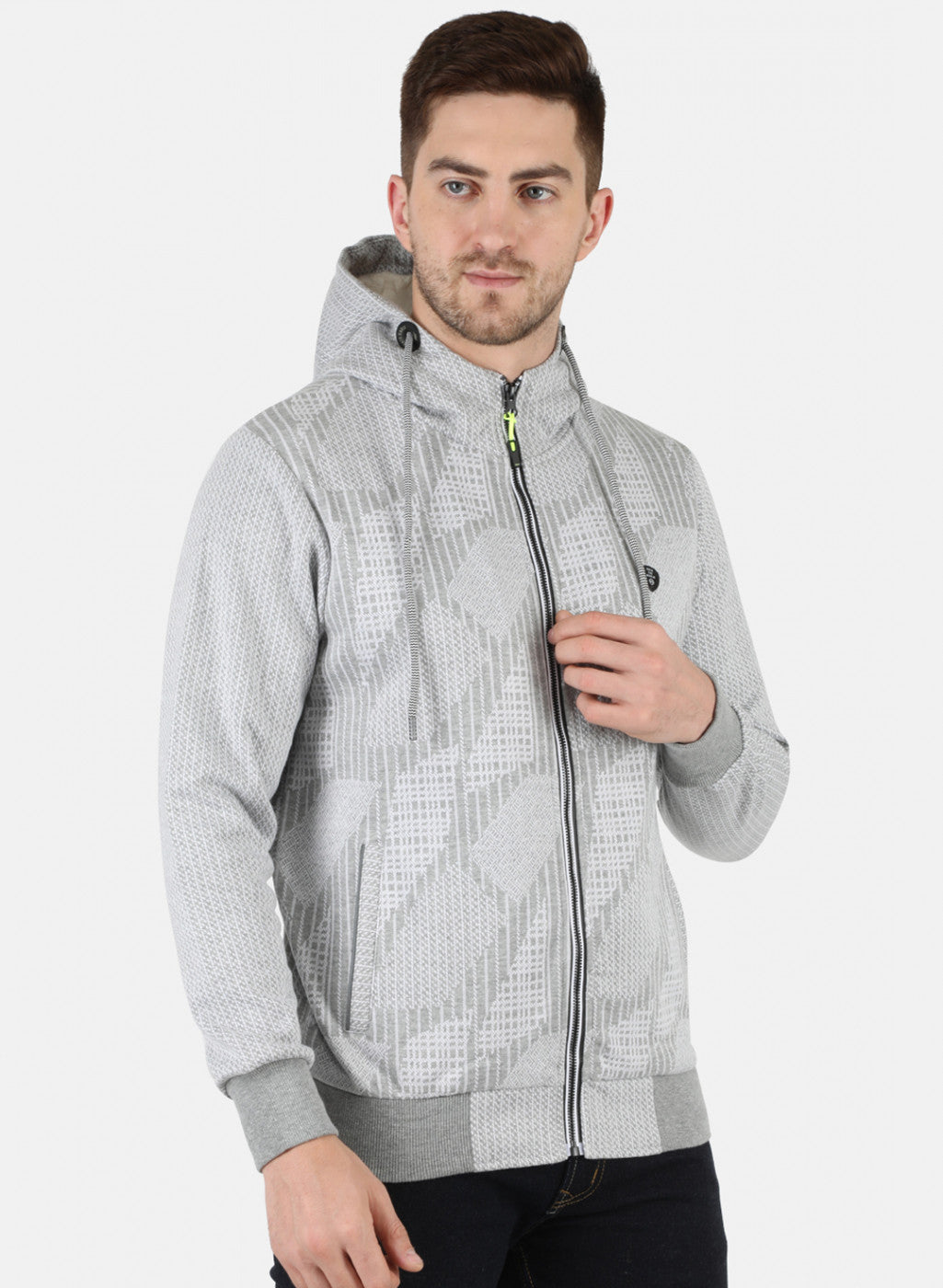 Men Grey Jaquard Sweatshirt