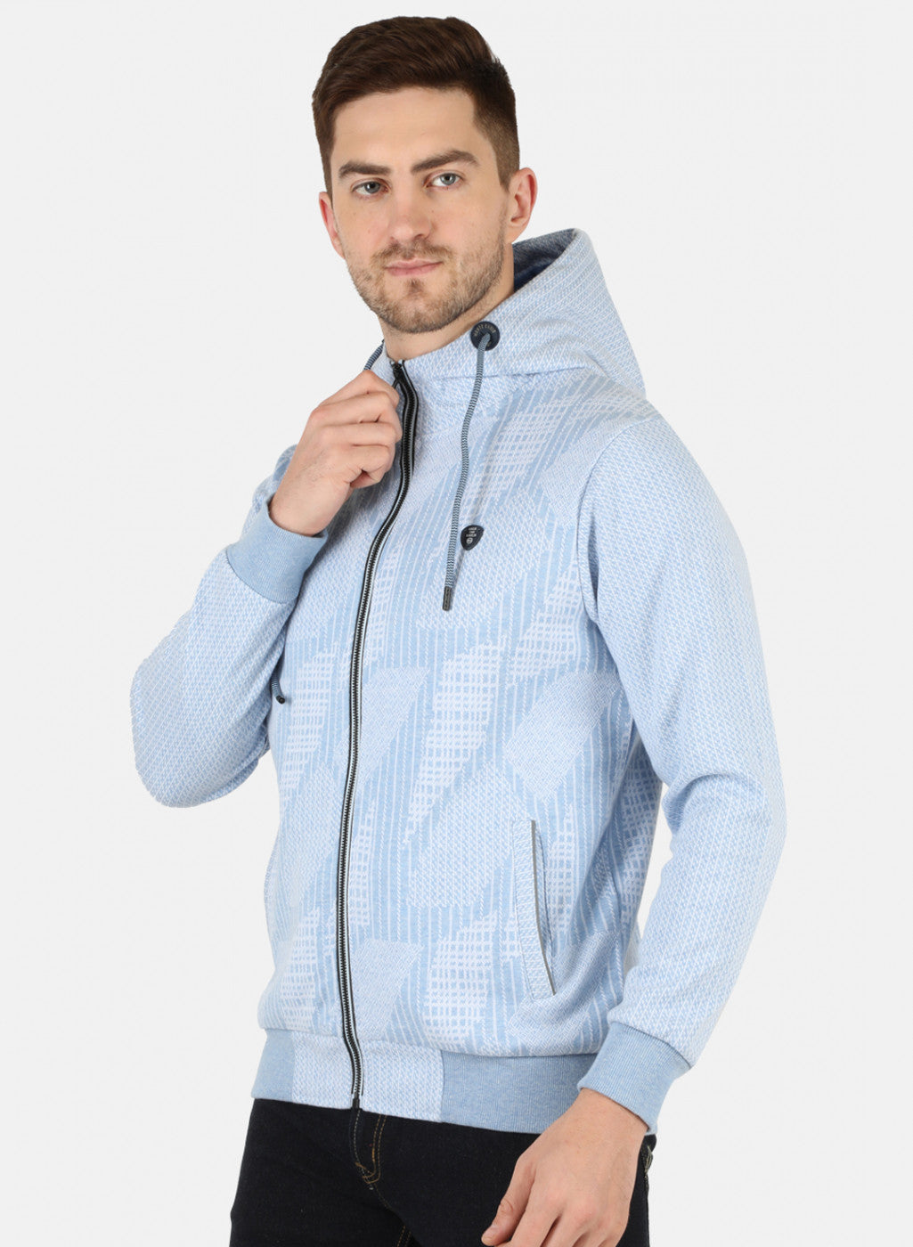 Men Blue Jaquard Sweatshirt