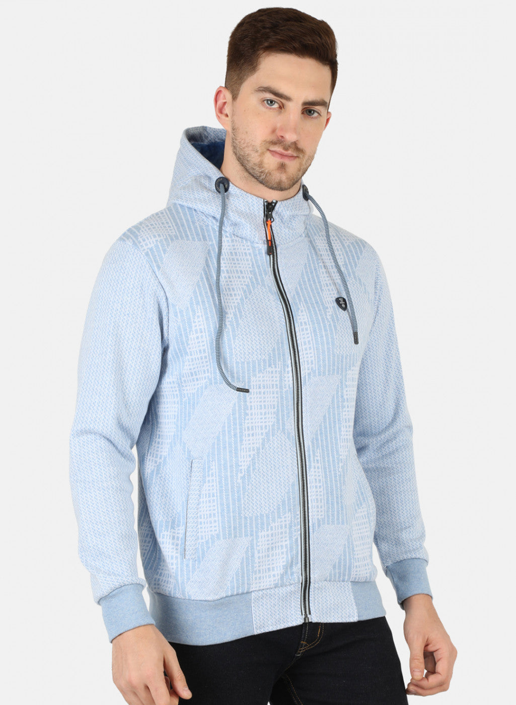 Men Blue Jaquard Sweatshirt