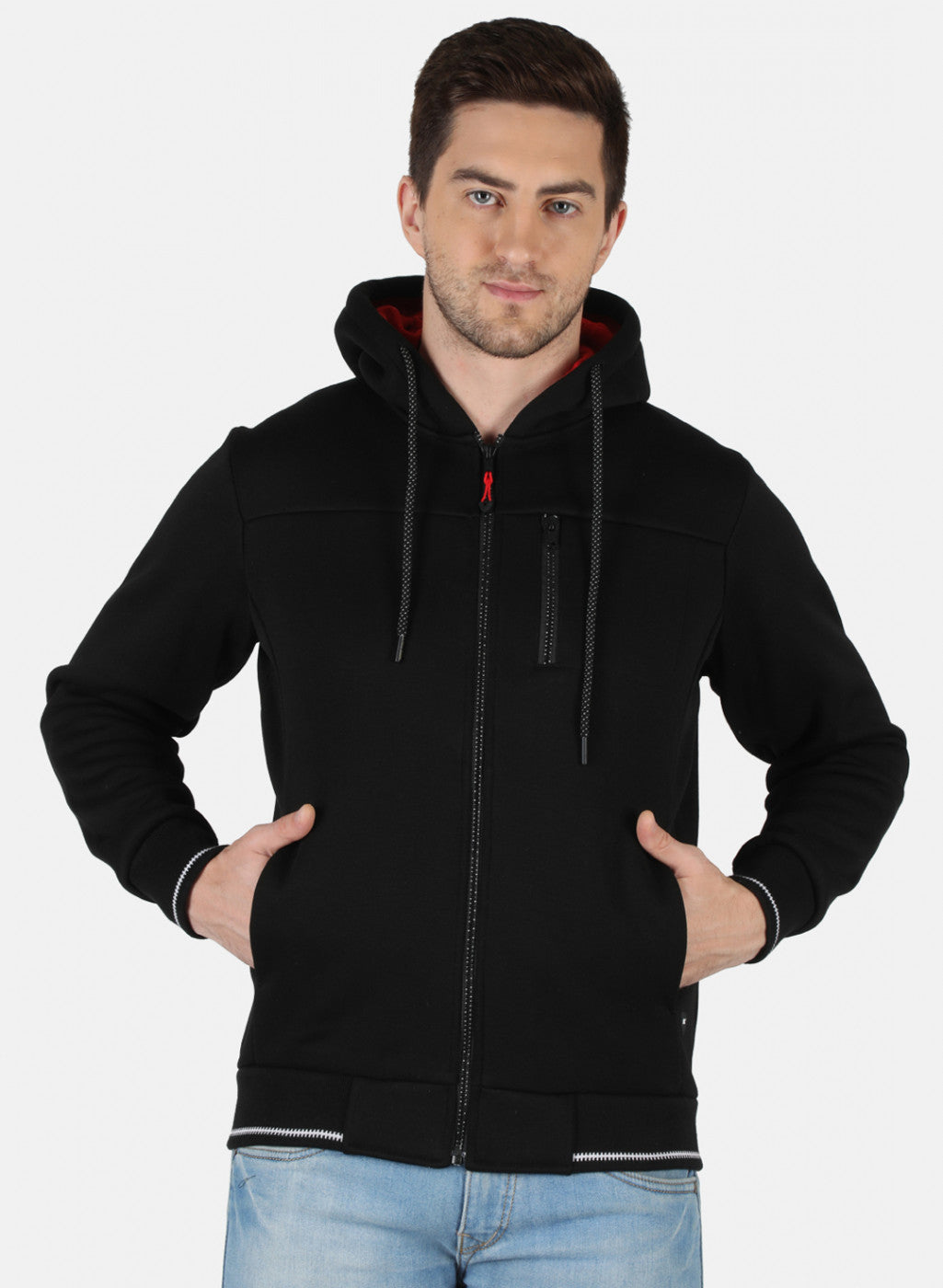 Men Black Solid Sweatshirt