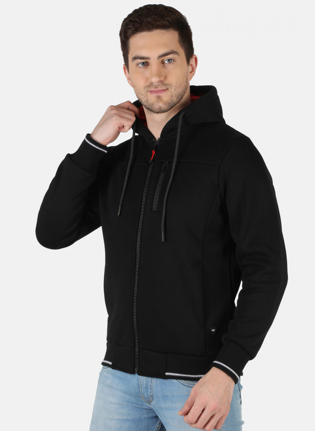 Men Black Solid Sweatshirt