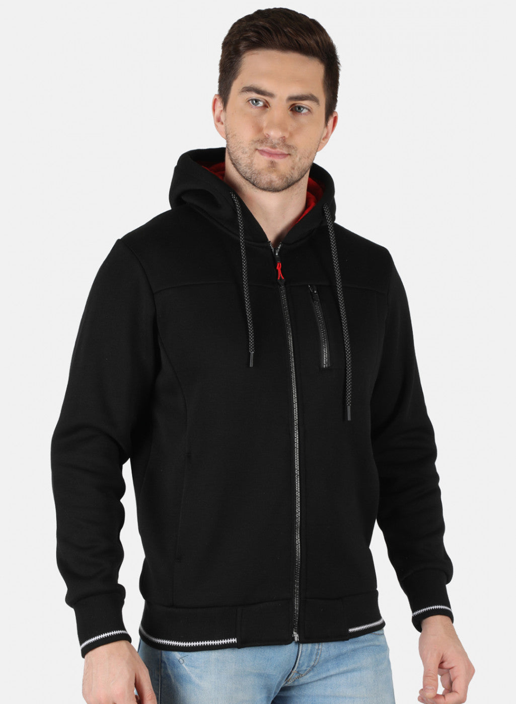 Men Black Solid Sweatshirt