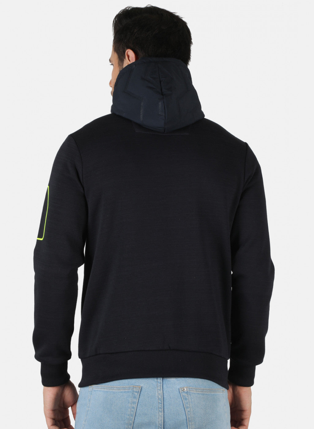 Men NAvy Blue Solid Sweatshirt