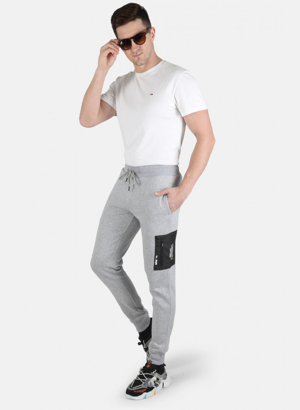 Men Grey Solid Winter Lower